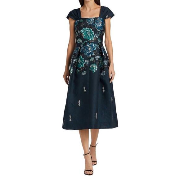 teri jon by rickie freeman floral embroidered tulle midi dress Sexy Mermaid Silver Grey Long Custom Bridesmaid Dresses , BN1151 –  MarryLover main image 0